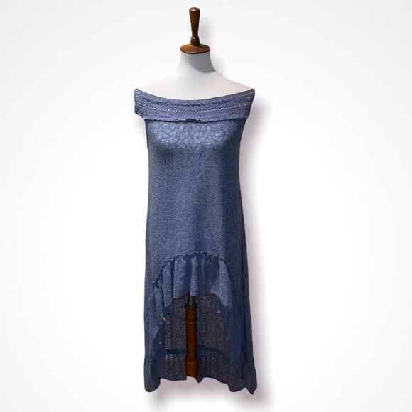 Monoreno blue off shoulder high low mini dress med - Picture 1 of 12